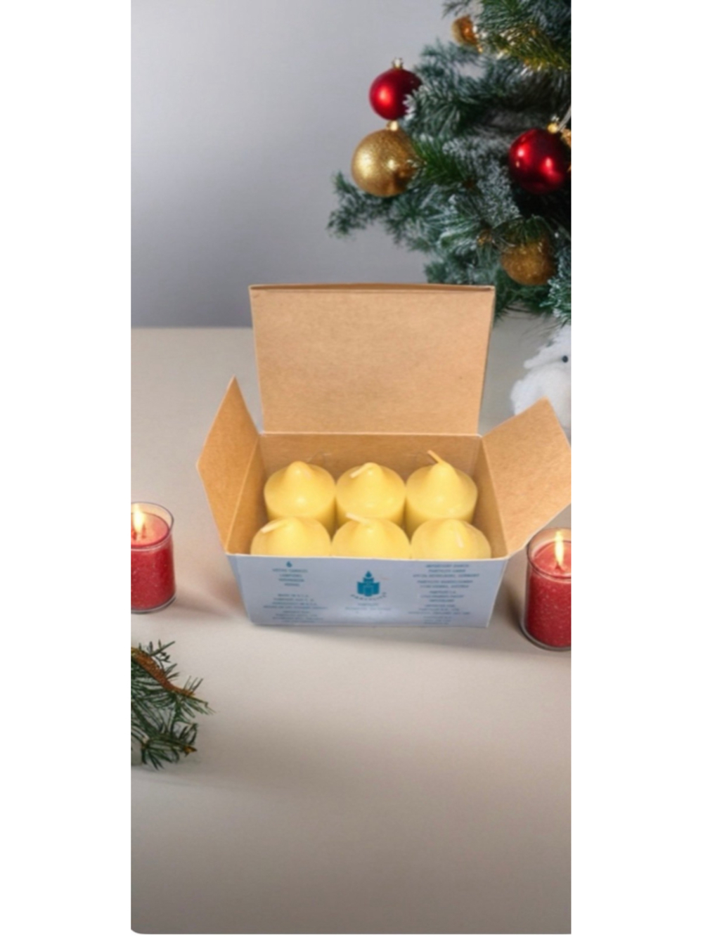 PARTYLITE HOLIDAY SPICES WHITE VOTIVE 6 CANDLES